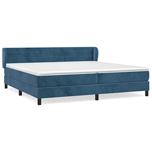 HEFZGDB Boxspringbett mit Matratze Dunkelblau 200x200 cm Samt Jugendbett Gästebett Bettgestell Single Bed für Gästezimmer Wohnbereich Schlafzimmer Herberge HEFZGDB Boxspringbett mit Matratze Dunkelblau 200x200 cm Samt Jugendbett Gästebett Bettgestell Single Bed für Gästezimmer Wohnbereich Schlafzimmer Herberge von HEFZGDB