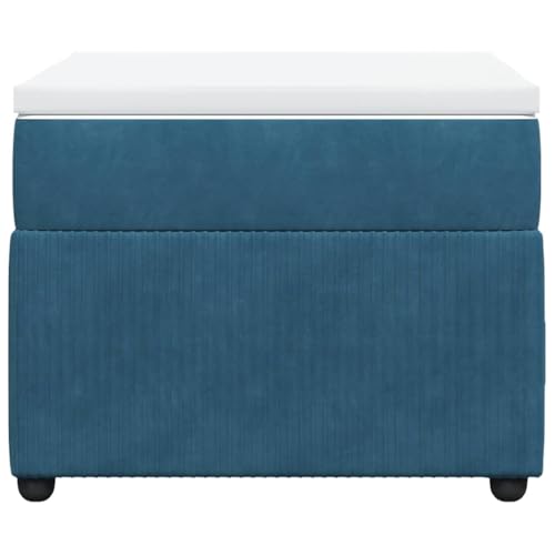 HEFZGDB Boxspringbett mit Matratze Dunkelblau 80x200 cm Samt Ehebett Bed Frame Familienbett Doppelbett für Gästezimmer Herberge Schlafzimmer Wohnbereich von HEFZGDB