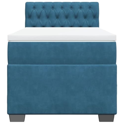 HEFZGDB Boxspringbett mit Matratze Dunkelblau 80x200 cm Samt Einzelbett Familienbett Einzelbetten Doppelbett für Schlafzimmer Gästezimmer Herberge Wohnbereich HEFZGDB Boxspringbett mit Matratze Dunkelblau 80x200 cm Samt Einzelbett Familienbett Einzelbetten Doppelbett für Schlafzimmer Gästezimmer Herberge Wohnbereich von HEFZGDB