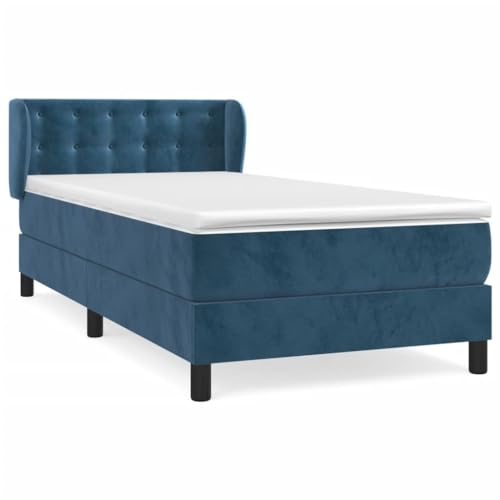 HEFZGDB Boxspringbett mit Matratze Dunkelblau 80x200 cm Samt Jugendbett Gästebett Bettgestell Single Bed für Gästezimmer Wohnbereich Schlafzimmer Herberge HEFZGDB Boxspringbett mit Matratze Dunkelblau 80x200 cm Samt Jugendbett Gästebett Bettgestell Single Bed für Gästezimmer Wohnbereich Schlafzimmer Herberge von HEFZGDB