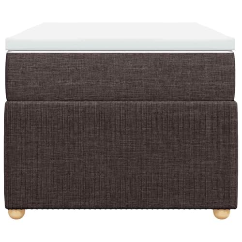 HEFZGDB Boxspringbett mit Matratze Dunkelbraun 100x200 cm Stoff Jugendbett Bettgestell Bed Frame Bettrahmen für Gästezimmer Wohnbereich Herberge Schlafzimmer von HEFZGDB