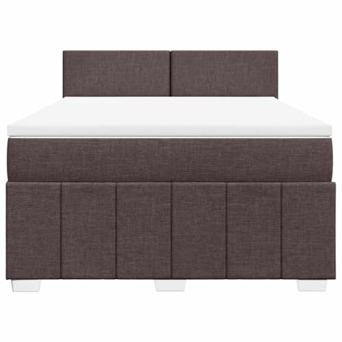 HEFZGDB Boxspringbett mit Matratze Dunkelbraun 140x190 cm Stoff Jugendbett Bettgestell Familienbett Doppelbett für Gästezimmer Wohnbereich Schlafzimmer Herberge von HEFZGDB