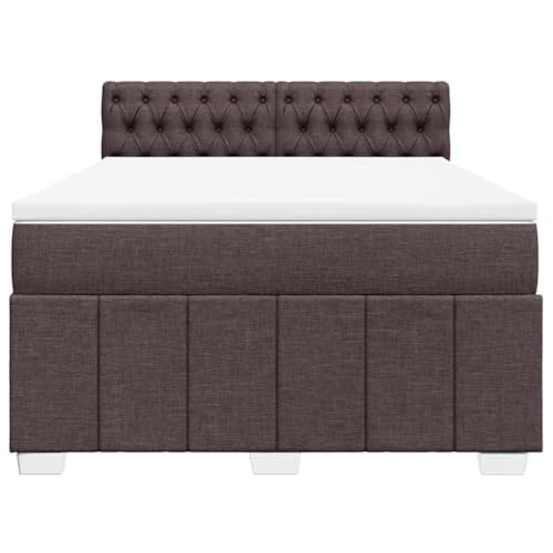 HEFZGDB Boxspringbett mit Matratze Dunkelbraun 140x190 cm Stoff Jugendbett Bettgestell Familienbett Doppelbett für Gästezimmer Wohnbereich Schlafzimmer Herberge von HEFZGDB