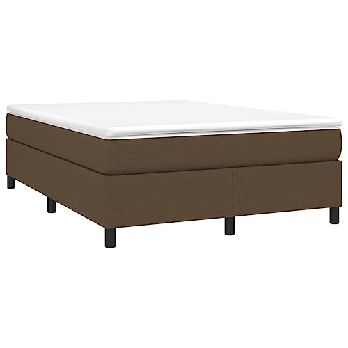 HEFZGDB Boxspringbett mit Matratze Dunkelbraun 140x190 cm Stoff Jugendbett Gästebett Familienbett Bettrahmen für Wohnbereich Herberge Gästezimmer Schlafzimmer von HEFZGDB