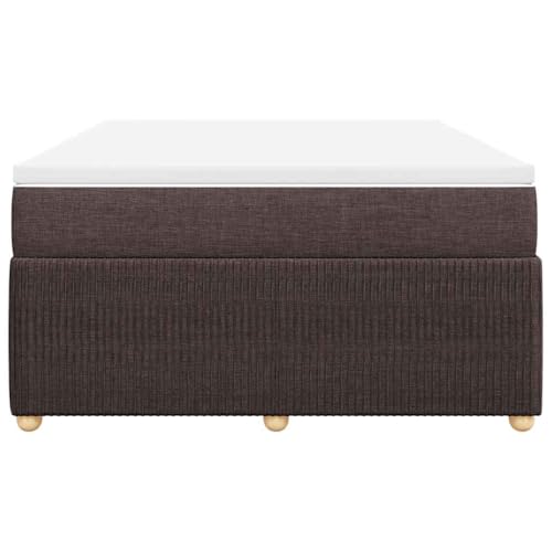HEFZGDB Boxspringbett mit Matratze Dunkelbraun 140x200 cm Stoff Jugendbett Bettgestell Bed Frame Bettrahmen für Gästezimmer Wohnbereich Herberge Schlafzimmer von HEFZGDB