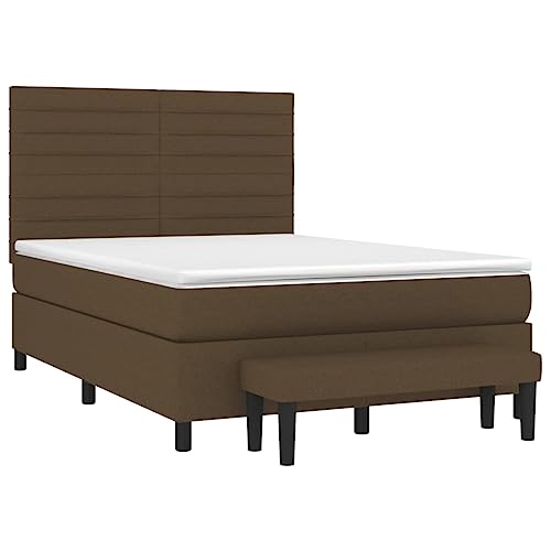 HEFZGDB Boxspringbett mit Matratze Dunkelbraun 140x200 cm Stoff Jugendbett Gästebett Bed Frame Einzelbett für Schlafzimmer Gästezimmer Herberge Wohnbereich HEFZGDB Boxspringbett mit Matratze Dunkelbraun 140x200 cm Stoff Jugendbett Gästebett Bed Frame Einzelbett für Schlafzimmer Gästezimmer Herberge Wohnbereich von HEFZGDB
