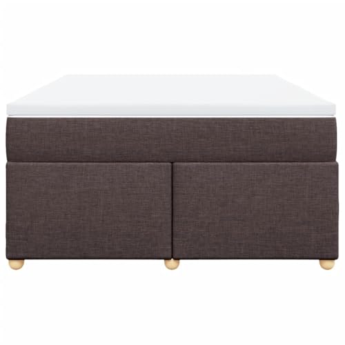 HEFZGDB Boxspringbett mit Matratze Dunkelbraun 140x200 cm Stoff Jugendbett Gästebett Bettgestell Single Bed für Schlafzimmer Herberge Gästezimmer Wohnbereich von HEFZGDB