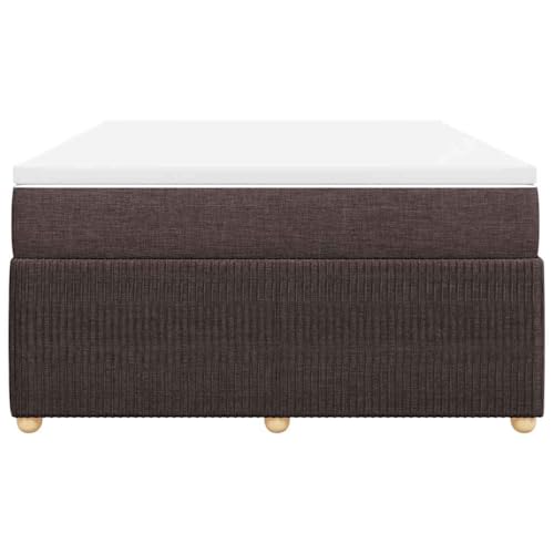 HEFZGDB Boxspringbett mit Matratze Dunkelbraun 160x200 cm Stoff Jugendbett Bettgestell Bed Frame Bettrahmen für Gästezimmer Wohnbereich Herberge Schlafzimmer von HEFZGDB