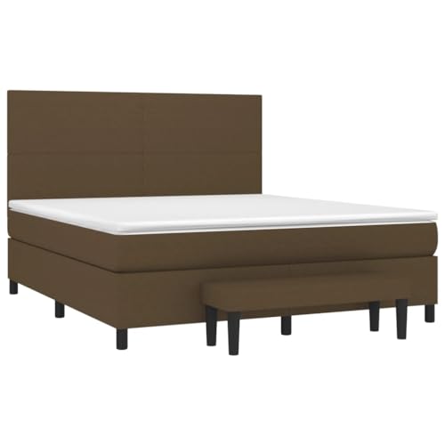HEFZGDB Boxspringbett mit Matratze Dunkelbraun 160x200 cm Stoff Jugendbett Gästebett Bed Frame Einzelbett für Schlafzimmer Gästezimmer Herberge Wohnbereich HEFZGDB Boxspringbett mit Matratze Dunkelbraun 160x200 cm Stoff Jugendbett Gästebett Bed Frame Einzelbett für Schlafzimmer Gästezimmer Herberge Wohnbereich von HEFZGDB