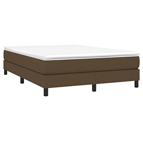 HEFZGDB Boxspringbett mit Matratze Dunkelbraun 160x200 cm Stoff Jugendbett Gästebett Familienbett Bettrahmen für Wohnbereich Herberge Gästezimmer Schlafzimmer von HEFZGDB