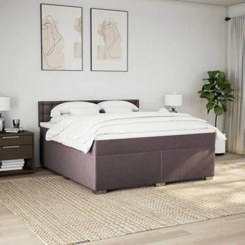 HEFZGDB Boxspringbett mit Matratze Dunkelbraun 180x200 cm Stoff Daybed Gästebett Bettgestell Einzelbett für Gästezimmer Schlafzimmer Wohnbereich Herberge HEFZGDB Boxspringbett mit Matratze Dunkelbraun 180x200 cm Stoff Daybed Gästebett Bettgestell Einzelbett für Gästezimmer Schlafzimmer Wohnbereich Herberge von HEFZGDB