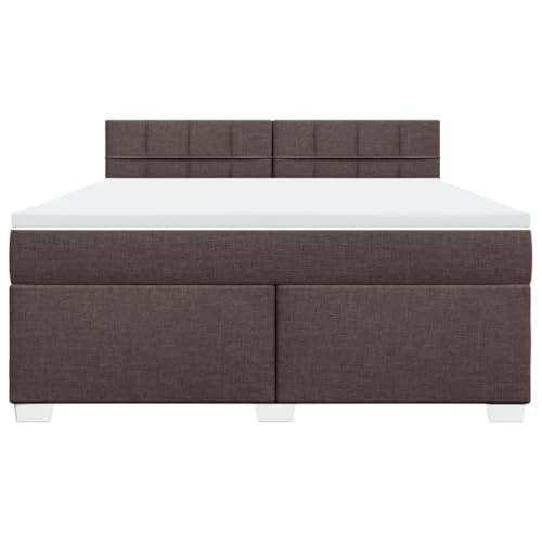 HEFZGDB Boxspringbett mit Matratze Dunkelbraun 180x200 cm Stoff Ehebett Bettgestell Einzelbetten Doppelbett für Schlafzimmer Herberge Wohnbereich Gästezimmer HEFZGDB Boxspringbett mit Matratze Dunkelbraun 180x200 cm Stoff Ehebett Bettgestell Einzelbetten Doppelbett für Schlafzimmer Herberge Wohnbereich Gästezimmer von HEFZGDB