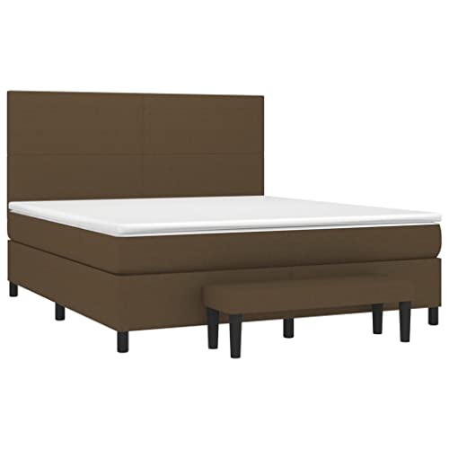 HEFZGDB Boxspringbett mit Matratze Dunkelbraun 180x200 cm Stoff Jugendbett Gästebett Bed Frame Einzelbett für Schlafzimmer Gästezimmer Herberge Wohnbereich HEFZGDB Boxspringbett mit Matratze Dunkelbraun 180x200 cm Stoff Jugendbett Gästebett Bed Frame Einzelbett für Schlafzimmer Gästezimmer Herberge Wohnbereich von HEFZGDB