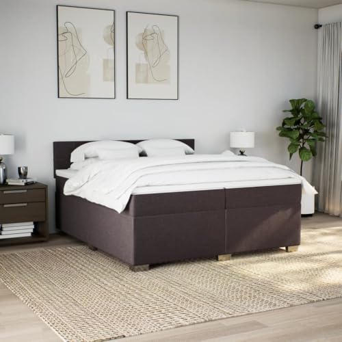 HEFZGDB Boxspringbett mit Matratze Dunkelbraun 200x200 cm Stoff Daybed Gästebett Bettgestell Einzelbett für Gästezimmer Schlafzimmer Wohnbereich Herberge HEFZGDB Boxspringbett mit Matratze Dunkelbraun 200x200 cm Stoff Daybed Gästebett Bettgestell Einzelbett für Gästezimmer Schlafzimmer Wohnbereich Herberge von HEFZGDB