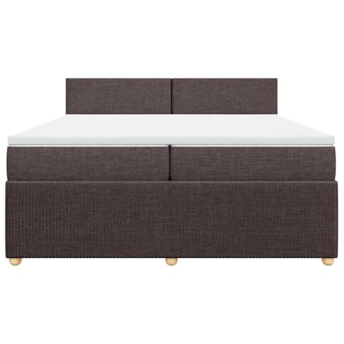 HEFZGDB Boxspringbett mit Matratze Dunkelbraun 200x200 cm Stoff Ehebett Gästebett Einzelbetten Bettrahmen für Herberge Wohnbereich Schlafzimmer Gästezimmer HEFZGDB Boxspringbett mit Matratze Dunkelbraun 200x200 cm Stoff Ehebett Gästebett Einzelbetten Bettrahmen für Herberge Wohnbereich Schlafzimmer Gästezimmer von HEFZGDB