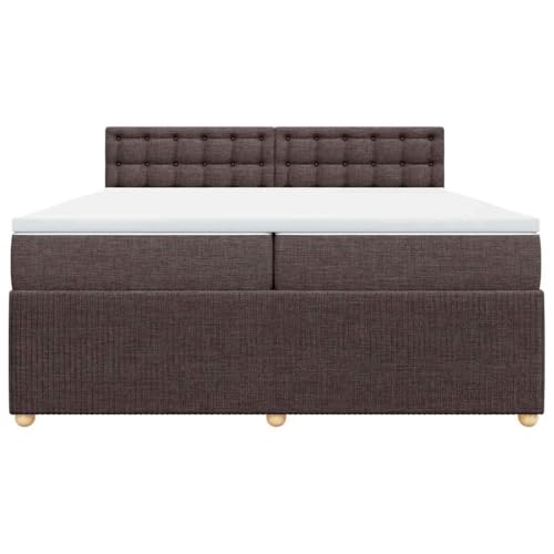 HEFZGDB Boxspringbett mit Matratze Dunkelbraun 200x200 cm Stoff Ehebett Gästebett Einzelbetten Bettrahmen für Herberge Wohnbereich Schlafzimmer Gästezimmer HEFZGDB Boxspringbett mit Matratze Dunkelbraun 200x200 cm Stoff Ehebett Gästebett Einzelbetten Bettrahmen für Herberge Wohnbereich Schlafzimmer Gästezimmer von HEFZGDB