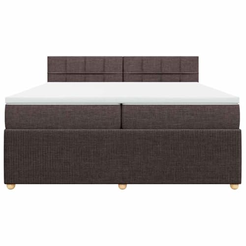HEFZGDB Boxspringbett mit Matratze Dunkelbraun 200x200 cm Stoff Ehebett Gästebett Einzelbetten Bettrahmen für Herberge Wohnbereich Schlafzimmer Gästezimmer HEFZGDB Boxspringbett mit Matratze Dunkelbraun 200x200 cm Stoff Ehebett Gästebett Einzelbetten Bettrahmen für Herberge Wohnbereich Schlafzimmer Gästezimmer von HEFZGDB
