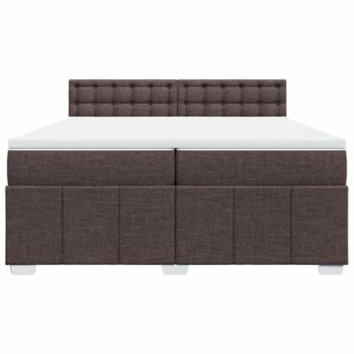 HEFZGDB Boxspringbett mit Matratze Dunkelbraun 200x200 cm Stoff Jugendbett Bettgestell Familienbett Doppelbett für Gästezimmer Wohnbereich Schlafzimmer Herberge HEFZGDB Boxspringbett mit Matratze Dunkelbraun 200x200 cm Stoff Jugendbett Bettgestell Familienbett Doppelbett für Gästezimmer Wohnbereich Schlafzimmer Herberge von HEFZGDB