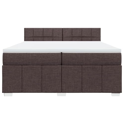 HEFZGDB Boxspringbett mit Matratze Dunkelbraun 200x200 cm Stoff Jugendbett Bettgestell Familienbett Doppelbett für Gästezimmer Wohnbereich Schlafzimmer Herberge HEFZGDB Boxspringbett mit Matratze Dunkelbraun 200x200 cm Stoff Jugendbett Bettgestell Familienbett Doppelbett für Gästezimmer Wohnbereich Schlafzimmer Herberge von HEFZGDB