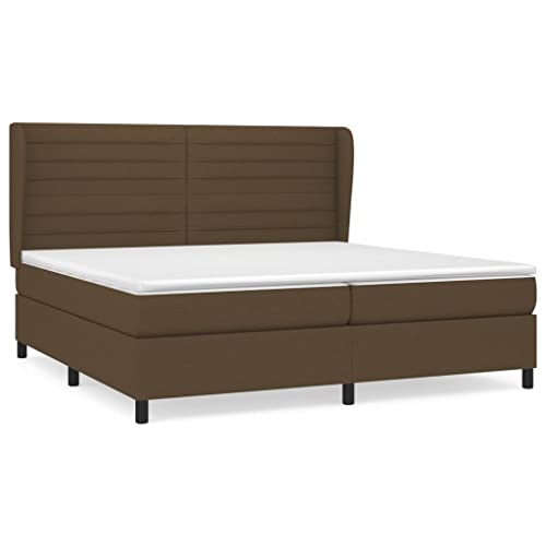 HEFZGDB Boxspringbett mit Matratze Dunkelbraun 200x200 cm Stoff Single Bed Gästebett Doppelbett Bettrahmen für Herberge Schlafzimmer Gästezimmer Wohnbereich HEFZGDB Boxspringbett mit Matratze Dunkelbraun 200x200 cm Stoff Single Bed Gästebett Doppelbett Bettrahmen für Herberge Schlafzimmer Gästezimmer Wohnbereich von HEFZGDB