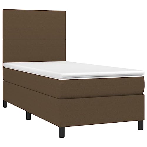 HEFZGDB Boxspringbett mit Matratze Dunkelbraun 80x200 cm Stoff Double Bed Gästebett Bed Frame Doppelbett für Gästezimmer Wohnbereich Schlafzimmer Herberge HEFZGDB Boxspringbett mit Matratze Dunkelbraun 80x200 cm Stoff Double Bed Gästebett Bed Frame Doppelbett für Gästezimmer Wohnbereich Schlafzimmer Herberge von HEFZGDB