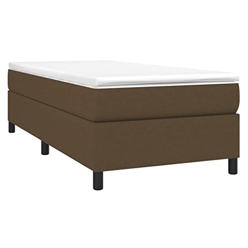 HEFZGDB Boxspringbett mit Matratze Dunkelbraun 80x200 cm Stoff Jugendbett Gästebett Familienbett Bettrahmen für Wohnbereich Herberge Gästezimmer Schlafzimmer von HEFZGDB