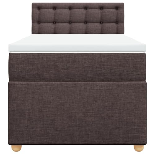 HEFZGDB Boxspringbett mit Matratze Dunkelbraun 90x190 cm Stoff Ehebett Bettgestell Bed Frame Einzelbett für Schlafzimmer Gästezimmer Wohnbereich Herberge HEFZGDB Boxspringbett mit Matratze Dunkelbraun 90x190 cm Stoff Ehebett Bettgestell Bed Frame Einzelbett für Schlafzimmer Gästezimmer Wohnbereich Herberge von HEFZGDB