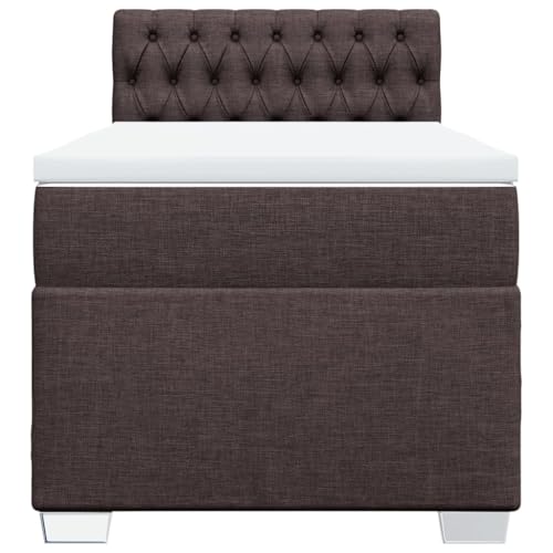 HEFZGDB Boxspringbett mit Matratze Dunkelbraun 90x190 cm Stoff Ehebett Bettgestell Einzelbetten Doppelbett für Schlafzimmer Herberge Wohnbereich Gästezimmer HEFZGDB Boxspringbett mit Matratze Dunkelbraun 90x190 cm Stoff Ehebett Bettgestell Einzelbetten Doppelbett für Schlafzimmer Herberge Wohnbereich Gästezimmer von HEFZGDB