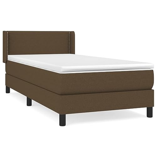 HEFZGDB Boxspringbett mit Matratze Dunkelbraun 90x190 cm Stoff Ehebett Gästebett Bed Frame Single Bed für Wohnbereich Gästezimmer Herberge Schlafzimmer HEFZGDB Boxspringbett mit Matratze Dunkelbraun 90x190 cm Stoff Ehebett Gästebett Bed Frame Single Bed für Wohnbereich Gästezimmer Herberge Schlafzimmer von HEFZGDB