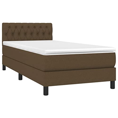 HEFZGDB Boxspringbett mit Matratze Dunkelbraun 90x190 cm Stoff Single Bed Bed Frame Einzelbetten Doppelbett für Herberge Schlafzimmer Wohnbereich Gästezimmer HEFZGDB Boxspringbett mit Matratze Dunkelbraun 90x190 cm Stoff Single Bed Bed Frame Einzelbetten Doppelbett für Herberge Schlafzimmer Wohnbereich Gästezimmer von HEFZGDB