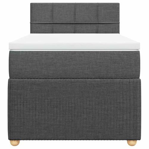HEFZGDB Boxspringbett mit Matratze Dunkelgrau 100x200 cm Stoff Ehebett Gästebett Einzelbetten Bettrahmen für Herberge Wohnbereich Schlafzimmer Gästezimmer HEFZGDB Boxspringbett mit Matratze Dunkelgrau 100x200 cm Stoff Ehebett Gästebett Einzelbetten Bettrahmen für Herberge Wohnbereich Schlafzimmer Gästezimmer von HEFZGDB