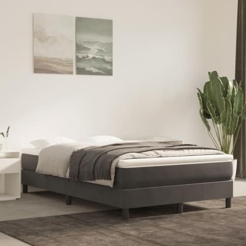 HEFZGDB Boxspringbett mit Matratze Dunkelgrau 120x190 cm Samt Bette Gästebett Bettgestell Doppelbett für Gästezimmer Schlafzimmer Wohnbereich Herberge HEFZGDB Boxspringbett mit Matratze Dunkelgrau 120x190 cm Samt Bette Gästebett Bettgestell Doppelbett für Gästezimmer Schlafzimmer Wohnbereich Herberge von HEFZGDB