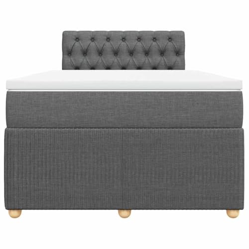 HEFZGDB Boxspringbett mit Matratze Dunkelgrau 120x190 cm Stoff Ehebett Gästebett Einzelbetten Bettrahmen für Herberge Wohnbereich Schlafzimmer Gästezimmer HEFZGDB Boxspringbett mit Matratze Dunkelgrau 120x190 cm Stoff Ehebett Gästebett Einzelbetten Bettrahmen für Herberge Wohnbereich Schlafzimmer Gästezimmer von HEFZGDB