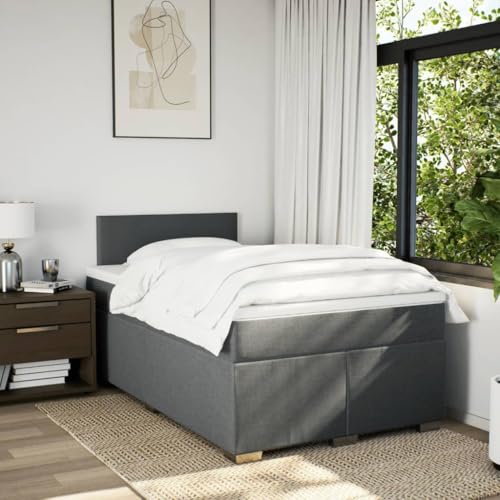 HEFZGDB Boxspringbett mit Matratze Dunkelgrau 120x200 cm Stoff Daybed Gästebett Bettgestell Einzelbett für Gästezimmer Schlafzimmer Wohnbereich Herberge HEFZGDB Boxspringbett mit Matratze Dunkelgrau 120x200 cm Stoff Daybed Gästebett Bettgestell Einzelbett für Gästezimmer Schlafzimmer Wohnbereich Herberge von HEFZGDB