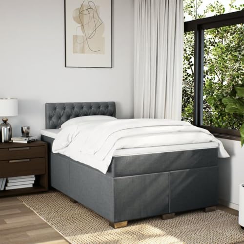 HEFZGDB Boxspringbett mit Matratze Dunkelgrau 120x200 cm Stoff Daybed Gästebett Bettgestell Einzelbett für Gästezimmer Schlafzimmer Wohnbereich Herberge HEFZGDB Boxspringbett mit Matratze Dunkelgrau 120x200 cm Stoff Daybed Gästebett Bettgestell Einzelbett für Gästezimmer Schlafzimmer Wohnbereich Herberge von HEFZGDB