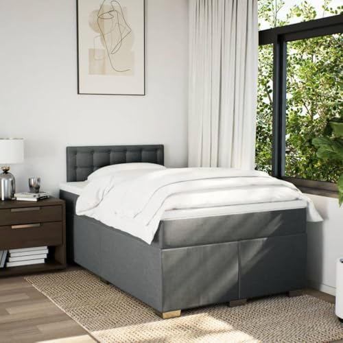 HEFZGDB Boxspringbett mit Matratze Dunkelgrau 120x200 cm Stoff Daybed Gästebett Bettgestell Einzelbett für Gästezimmer Schlafzimmer Wohnbereich Herberge HEFZGDB Boxspringbett mit Matratze Dunkelgrau 120x200 cm Stoff Daybed Gästebett Bettgestell Einzelbett für Gästezimmer Schlafzimmer Wohnbereich Herberge von HEFZGDB