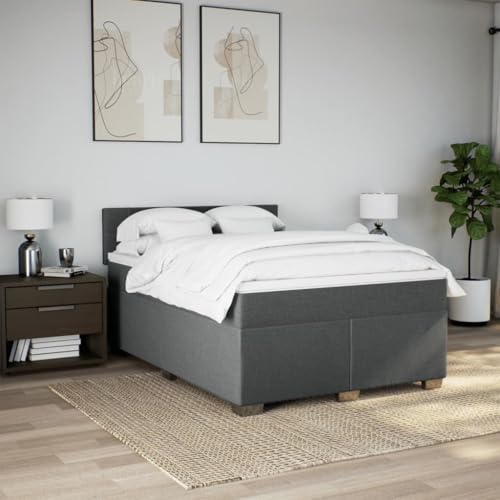 HEFZGDB Boxspringbett mit Matratze Dunkelgrau 140x190 cm Stoff Daybed Gästebett Bettgestell Einzelbett für Gästezimmer Schlafzimmer Wohnbereich Herberge HEFZGDB Boxspringbett mit Matratze Dunkelgrau 140x190 cm Stoff Daybed Gästebett Bettgestell Einzelbett für Gästezimmer Schlafzimmer Wohnbereich Herberge von HEFZGDB