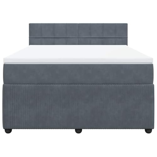 HEFZGDB Boxspringbett mit Matratze Dunkelgrau 140x200 cm Samt Daybed Bettgestell Bed Frame Doppelbett für Wohnbereich Schlafzimmer Gästezimmer Herberge von HEFZGDB