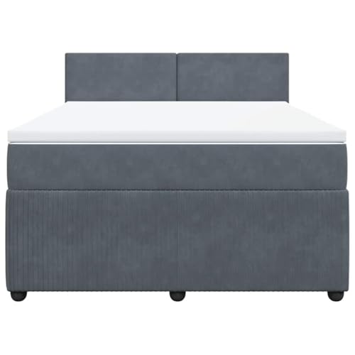 HEFZGDB Boxspringbett mit Matratze Dunkelgrau 140x200 cm Samt Daybed Bettgestell Bed Frame Doppelbett für Wohnbereich Schlafzimmer Gästezimmer Herberge HEFZGDB Boxspringbett mit Matratze Dunkelgrau 140x200 cm Samt Daybed Bettgestell Bed Frame Doppelbett für Wohnbereich Schlafzimmer Gästezimmer Herberge von HEFZGDB