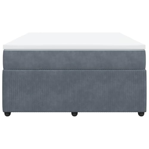 HEFZGDB Boxspringbett mit Matratze Dunkelgrau 140x200 cm Samt Ehebett Bed Frame Familienbett Doppelbett für Gästezimmer Herberge Schlafzimmer Wohnbereich HEFZGDB Boxspringbett mit Matratze Dunkelgrau 140x200 cm Samt Ehebett Bed Frame Familienbett Doppelbett für Gästezimmer Herberge Schlafzimmer Wohnbereich von HEFZGDB