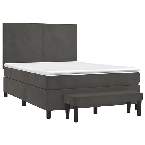 HEFZGDB Boxspringbett mit Matratze Dunkelgrau 140x200 cm Samt Ehebett Bed Frame Familienbett Doppelbett für Schlafzimmer Wohnbereich Herberge Gästezimmer HEFZGDB Boxspringbett mit Matratze Dunkelgrau 140x200 cm Samt Ehebett Bed Frame Familienbett Doppelbett für Schlafzimmer Wohnbereich Herberge Gästezimmer von HEFZGDB