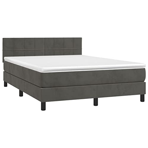 HEFZGDB Boxspringbett mit Matratze Dunkelgrau 140x200 cm Samt Jugendbett Gästebett Einzelbetten Doppelbett für Herberge Gästezimmer Schlafzimmer Wohnbereich HEFZGDB Boxspringbett mit Matratze Dunkelgrau 140x200 cm Samt Jugendbett Gästebett Einzelbetten Doppelbett für Herberge Gästezimmer Schlafzimmer Wohnbereich von HEFZGDB