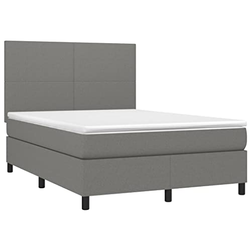 HEFZGDB Boxspringbett mit Matratze Dunkelgrau 140x200 cm Stoff Double Bed Gästebett Bed Frame Doppelbett für Gästezimmer Wohnbereich Schlafzimmer Herberge HEFZGDB Boxspringbett mit Matratze Dunkelgrau 140x200 cm Stoff Double Bed Gästebett Bed Frame Doppelbett für Gästezimmer Wohnbereich Schlafzimmer Herberge von HEFZGDB