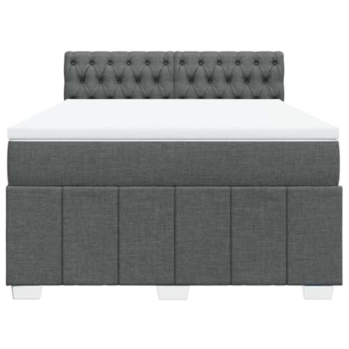 HEFZGDB Boxspringbett mit Matratze Dunkelgrau 140x200 cm Stoff Jugendbett Bettgestell Familienbett Doppelbett für Gästezimmer Wohnbereich Schlafzimmer Herberge HEFZGDB Boxspringbett mit Matratze Dunkelgrau 140x200 cm Stoff Jugendbett Bettgestell Familienbett Doppelbett für Gästezimmer Wohnbereich Schlafzimmer Herberge von HEFZGDB