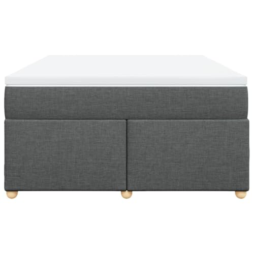 HEFZGDB Boxspringbett mit Matratze Dunkelgrau 140x200 cm Stoff Jugendbett Gästebett Bettgestell Single Bed für Schlafzimmer Herberge Gästezimmer Wohnbereich HEFZGDB Boxspringbett mit Matratze Dunkelgrau 140x200 cm Stoff Jugendbett Gästebett Bettgestell Single Bed für Schlafzimmer Herberge Gästezimmer Wohnbereich von HEFZGDB