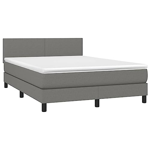 HEFZGDB Boxspringbett mit Matratze Dunkelgrau 140x200 cm Stoff Single Bed Bed Frame Einzelbetten Doppelbett für Herberge Schlafzimmer Wohnbereich Gästezimmer HEFZGDB Boxspringbett mit Matratze Dunkelgrau 140x200 cm Stoff Single Bed Bed Frame Einzelbetten Doppelbett für Herberge Schlafzimmer Wohnbereich Gästezimmer von HEFZGDB