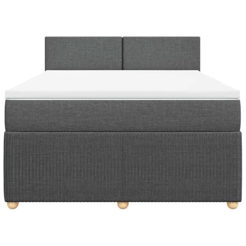 HEFZGDB Boxspringbett mit Matratze Dunkelgrau 160x200 cm Stoff Ehebett Gästebett Einzelbetten Bettrahmen für Herberge Wohnbereich Schlafzimmer Gästezimmer HEFZGDB Boxspringbett mit Matratze Dunkelgrau 160x200 cm Stoff Ehebett Gästebett Einzelbetten Bettrahmen für Herberge Wohnbereich Schlafzimmer Gästezimmer von HEFZGDB