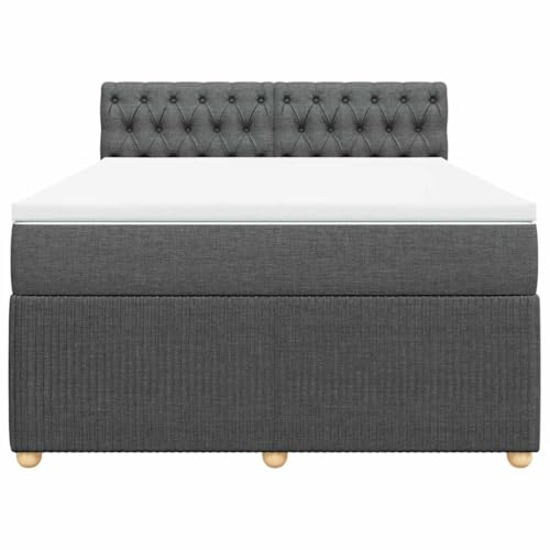 HEFZGDB Boxspringbett mit Matratze Dunkelgrau 160x200 cm Stoff Ehebett Gästebett Einzelbetten Bettrahmen für Herberge Wohnbereich Schlafzimmer Gästezimmer HEFZGDB Boxspringbett mit Matratze Dunkelgrau 160x200 cm Stoff Ehebett Gästebett Einzelbetten Bettrahmen für Herberge Wohnbereich Schlafzimmer Gästezimmer von HEFZGDB