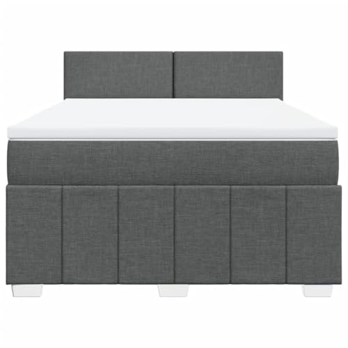 HEFZGDB Boxspringbett mit Matratze Dunkelgrau 160x200 cm Stoff Jugendbett Bettgestell Familienbett Doppelbett für Gästezimmer Wohnbereich Schlafzimmer Herberge HEFZGDB Boxspringbett mit Matratze Dunkelgrau 160x200 cm Stoff Jugendbett Bettgestell Familienbett Doppelbett für Gästezimmer Wohnbereich Schlafzimmer Herberge von HEFZGDB