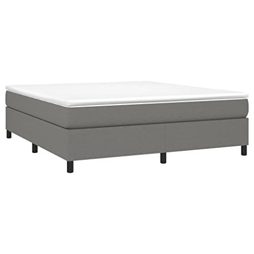 HEFZGDB Boxspringbett mit Matratze Dunkelgrau 160x200 cm Stoff Jugendbett Gästebett Familienbett Bettrahmen für Wohnbereich Herberge Gästezimmer Schlafzimmer HEFZGDB Boxspringbett mit Matratze Dunkelgrau 160x200 cm Stoff Jugendbett Gästebett Familienbett Bettrahmen für Wohnbereich Herberge Gästezimmer Schlafzimmer von HEFZGDB